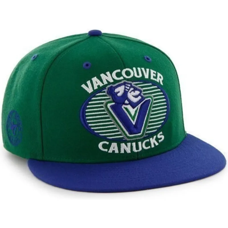petten-plat-groen-snapback-van-vancouver-canucks-nhl-van-47-brand