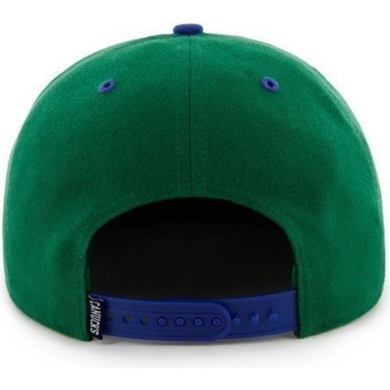 47-brand-flat-brim-vancouver-canucks-nhl-green-and-blue-snapback-cap