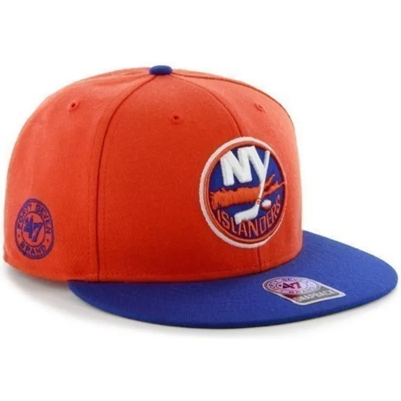 petten-plat-oranje-snapback-van-new-york-islanders-nhl-van-47-brand