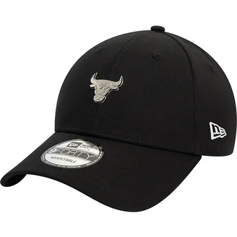 Gorra curva negra ajustable 9FORTY Metallic Pin de Chicago Bulls NBA de New Era