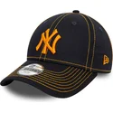 new-era-mlb-new-york-yankees-9forty-stitch-kinder-verstellbare-marineblau-gebogene-kappe-mit-orangefarbenem-logo