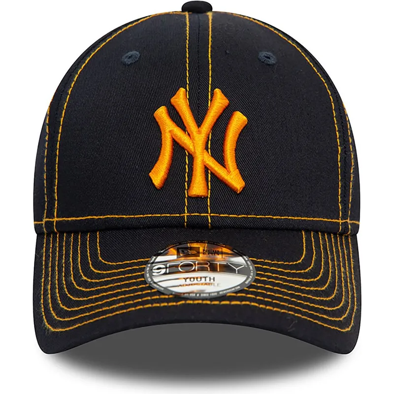 petten-gebogen-marineblauw-verstelbare-band-voor-kinderen-9forty-stitch-van-new-york-yankees-mlb-van-new-era