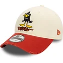 new-era-curved-brim-daffy-duck-9twenty-washed-looney-tunes-beige-and-red-adjustable-cap