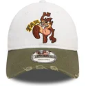 new-era-curved-brim-tasmanian-devil-9twenty-washed-looney-tunes-white-and-green-adjustable-cap