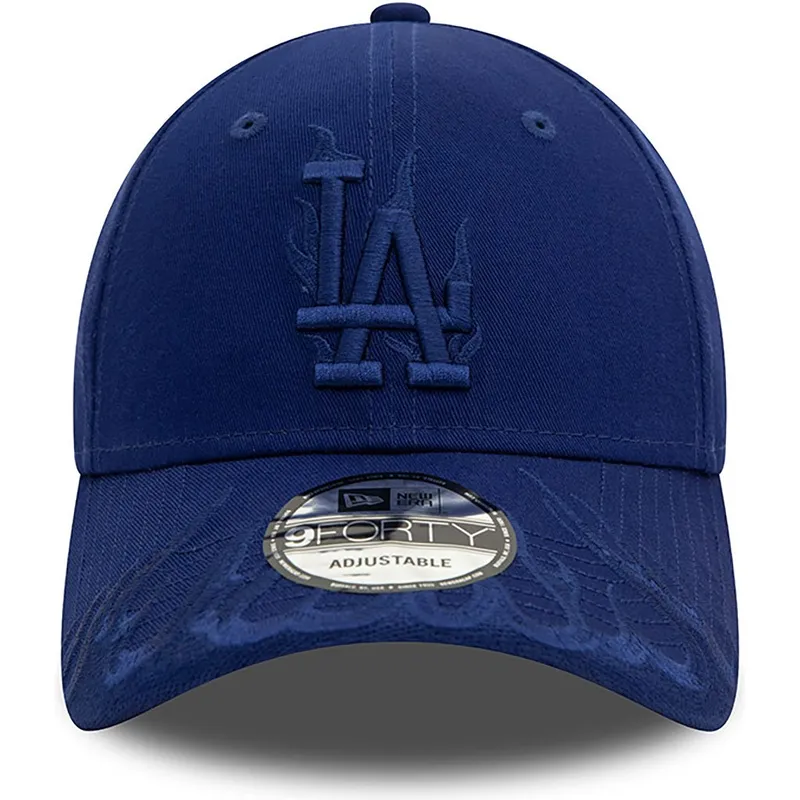 petten-gebogen-blauw-verstelbaar-9forty-flame-van-los-angeles-dodgers-mlb-van-new-era