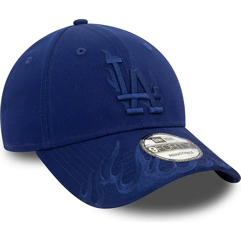 petten-gebogen-blauw-verstelbaar-9forty-flame-van-los-angeles-dodgers-mlb-van-new-era