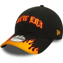 new-era-9twenty-race-flame-justerbar-sort-og-orange-buet-kasket