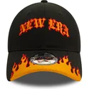 new-era-9twenty-race-flame-justerbar-sort-og-orange-buet-kasket