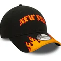 new-era-9twenty-race-flame-justerbar-sort-og-orange-buet-kasket