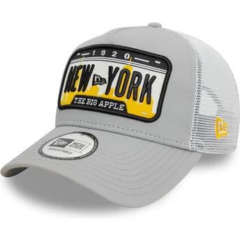 Gorra trucker gris A Frame License Plate de New York Ciudades y Playas de New Era