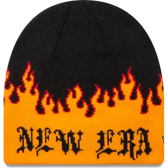 Gorro negro y naranja Skull Knit Flame de New Era