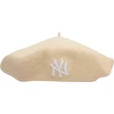 beige-damen-baskenmutze-wool-beret-der-new-york-yankees-mlb-von-new-era