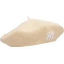 new-era-women-wool-beret-new-york-yankees-mlb-beige-flat-cap