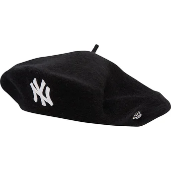 Boina negra para mujer Wool Beret de New York Yankees MLB de New Era