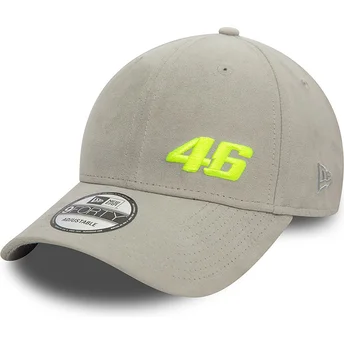 Justerbar grå 9FORTY Suede kurvad keps från Valentino Rossi VR46 MotoGP av New Era