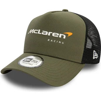 Gorra trucker verde y negra A Frame Seasonal de McLaren Racing Formula 1 de New Era