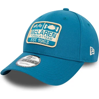 Gorra curva azul ajustable 9FORTY Graphic Patch de McLaren Racing Formula 1 de New Era