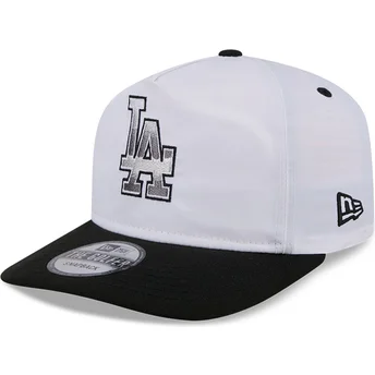 New Era Curved Brim GOLFER Chrome Logo Los Angeles Dodgers MLB White and Black Snapback Cap