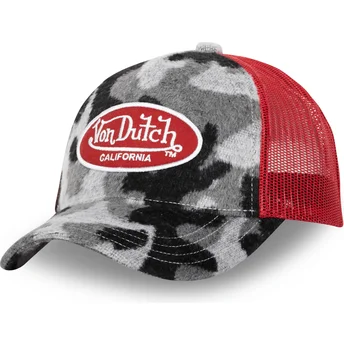 Gorra trucker camuflaje negro y roja CAM03 de Von Dutch