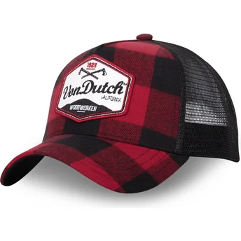 Von Dutch rote und schwarze Trucker-Kappe CAR01
