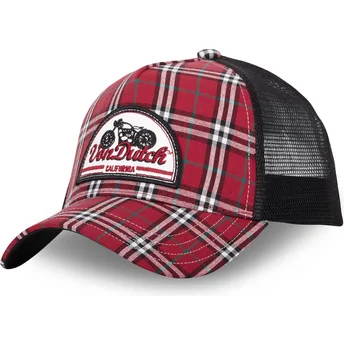 Rød og sort trucker-kasket CAR04 fra Von Dutch