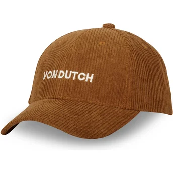 Czapka z zakrzywionym daszkiem brązowa regulowana VEL24 CA od Von Dutch