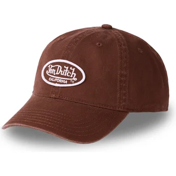 Casquette courbée marron ajustable LOG COF Von Dutch