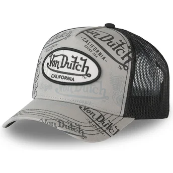 Καπέλο τύπου trucker γκρι και μαύρο CAFE02 από Von Dutch