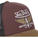 trucker-cap-weinrot-schwarz-und-braun-crew18-von-von-dutch