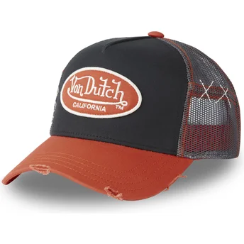 Καπέλο trucker μαύρο και πορτοκαλί GROR της Von Dutch