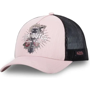 Gorra trucker rosa y negra SNA de Von Dutch