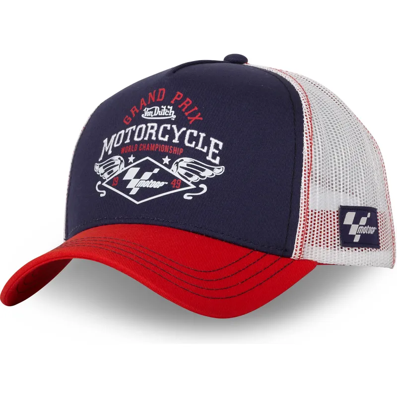 trucker-kasket-marinebla-hvid-og-rod-moto-ct-24-motogp-fra-von-dutch