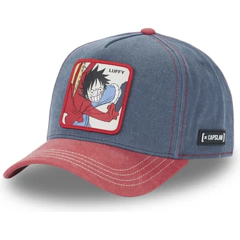 Blå och röd snapback keps med böjd skärm Monkey D. Luffy OP4 HAK One Piece från Capslab