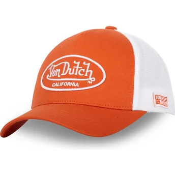 Casquette trucker orange et blanche ajustable LOF B17 Von Dutch