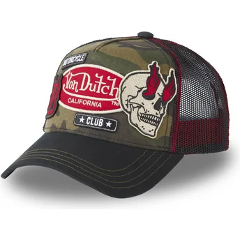 Petten gebogen camouflage snapback PATCHES01 van Von Dutch