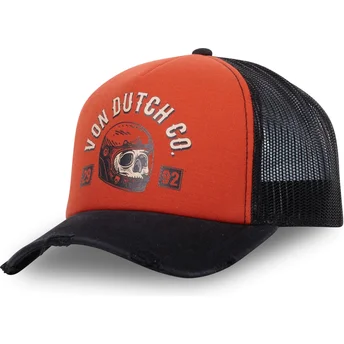 Casquette trucker orange et noire CREW17 Von Dutch