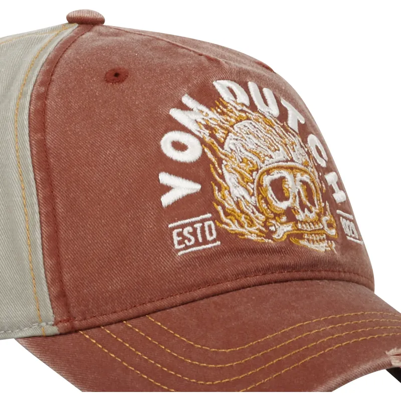 cappellino-curvo-marrone-e-grigio-regolabile-fir-cb-di-von-dutch