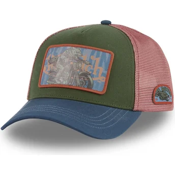 Casquette trucker verte, rouge et bleue WOL CB Von Dutch