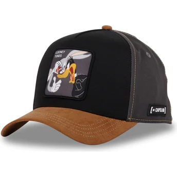 Gorra curva negra y marrón snapback Bugs Bunny y Pato Lucas LOO10 BAD Looney Tunes de Capslab