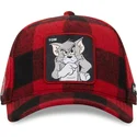 rote-und-schwarze-gebogene-snapback-kappe-tom-taj5-tj6-looney-tunes-von-capslab