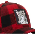 cappellino-curvo-rosso-e-nero-snapback-tom-taj5-tj6-looney-tunes-di-capslab