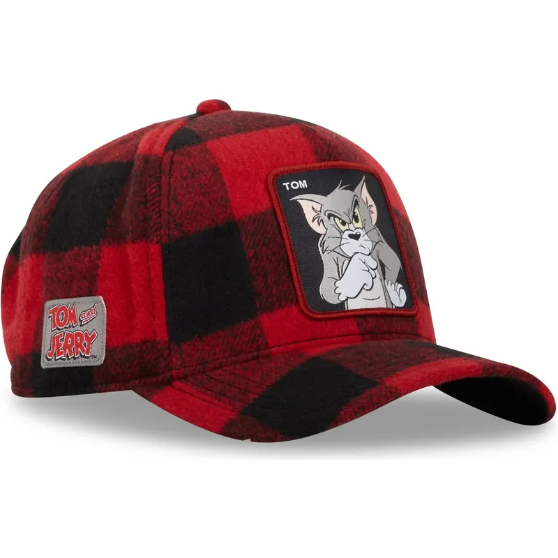 rod-og-sort-buet-snapback-kasket-tom-taj5-tj6-looney-tunes-fra-capslab