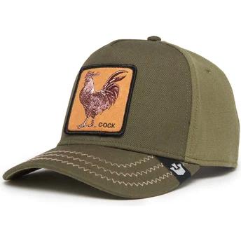 Cappello verde snapback con visiera curva gallo Cock Field 100 All Season Wool The Farm di Goorin Bros.