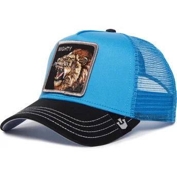 Gorra trucker azul y negra león Mighty Lion Fan The Farm de Goorin Bros.