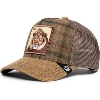 Gorra trucker marrón león King Moon Lion UK Plaid The...