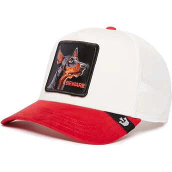 petten-gebogen-rood-snapback-beware-the-suede-doberman-the-farm-van-goorin-bros