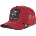 casquette-trucker-rouge-bull-raging-the-suede-rager-the-farm-goorin-bros