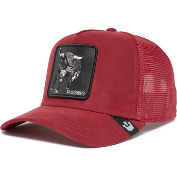 goorin-bros-bull-raging-the-suede-rager-the-farm-red-trucker-hat