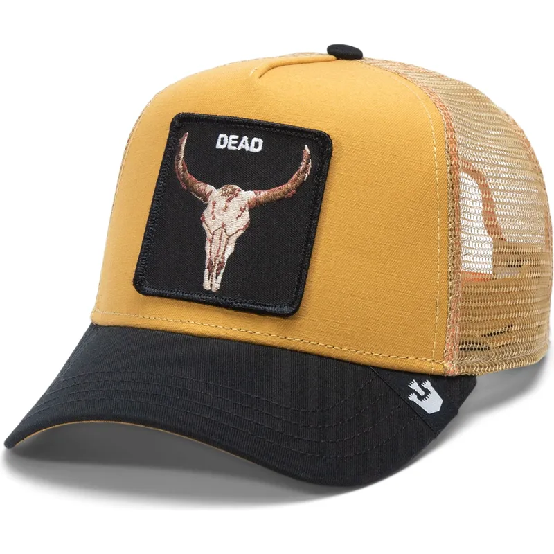 petten-gebogen-geel-snapback-the-dead-skull-eco-brutalism-the-farm-van-goorin-bros petten-gebogen-geel-snapback-the-dead-skull-eco-brutalism-the-farm-van-goorin-bros