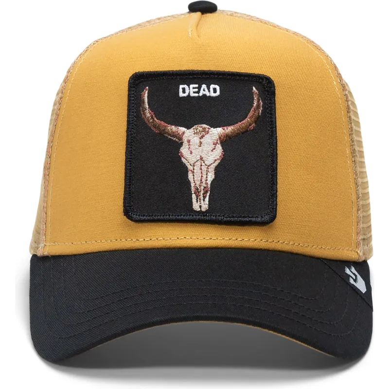 petten-gebogen-geel-snapback-the-dead-skull-eco-brutalism-the-farm-van-goorin-bros petten-gebogen-geel-snapback-the-dead-skull-eco-brutalism-the-farm-van-goorin-bros